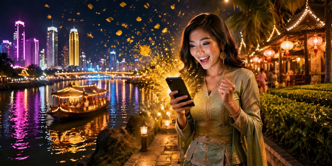 Pemain kasino langsung krm88 melalui telefon bimbit semasa perayaan di Kuala Lumpur