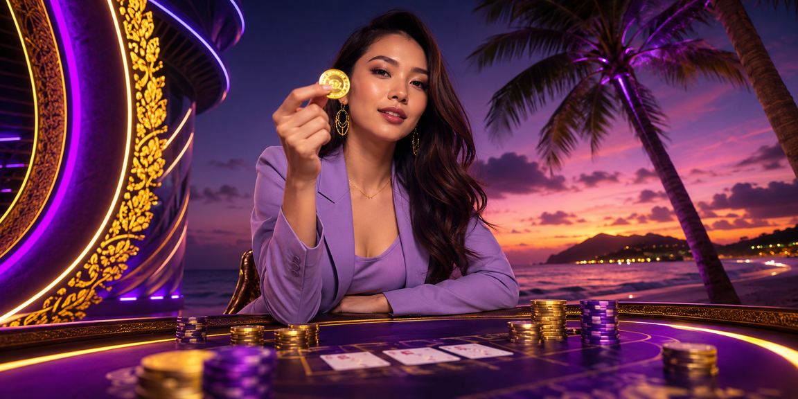 Meja baccarat kasino langsung krm88 dengan suasana batik Langkawi yang elegan